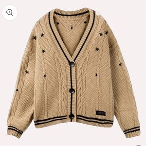 Taylor Swift Fearless Cardigan Tan Cable Knit Cardigan Sweater
